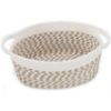 Picture of Abenkle Cute Small Woven Basket, 12"x 8" x 5", Rope Room Shelf Storage Basket, Cat Dog Toys Chest Box, Empty Decorative Gift Basket with Handles