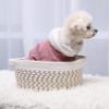 Picture of Abenkle Cute Small Woven Basket, 12"x 8" x 5", Rope Room Shelf Storage Basket, Cat Dog Toys Chest Box, Empty Decorative Gift Basket with Handles