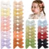 Picture of CÉLLOT 40 Pieces Girls Hair Bows Linen Fabric Bows Alligator Clips Hair Accessories for Little Girls Toddlers Kids and Teens