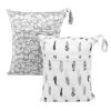 Picture of ALVABABY 2pcs Cloth Diaper Wet Dry Bags Waterproof Reusable with Two Zippered Pockets Travel Beach Pool Daycare Soiled Baby Items Yoga Gym Bag for Swimsuits or Wet Clothes LZ0506