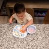 Picture of The First Years Bluey 4-Piece Place Setting - BPA Free Dishwasher Safe Toddler Dinnerware Set with Divided Plate, Bowl, Fork, Spoon - Multicolor