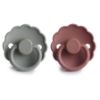 Picture of FRIGG Daisy Natural Rubber Baby Pacifier | Made in Denmark | BPA-Free (Woodchuck/French Gray, 6-18 Months) 2-Pack