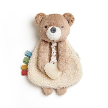 Picture of Itzy Ritzy - Itzy Lovey Including Teether - Baby Lovey with Teether, Textured Ribbons & Dangle Arms - Features Crinkle Sound, Sherpa Fabric and Minky Plush (Bear)