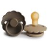 Picture of FRIGG Daisy Natural Rubber Baby Pacifier | Made in Denmark | BPA-Free (Croissant/Portobello, 0-6 Months) 2-Pack