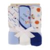 Picture of Cudlie Buttons & Stitches Baby Boy 3 Pack Rolled/Carded Hooded Towels in All Star Baby Print (GS71720),3 Count (Pack of 1)
