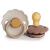 Picture of FRIGG Daisy Natural Rubber Baby Pacifier | Made in Denmark | BPA-Free (Chamomile/Peach Bronze, 0-6 Months) 2-Pack
