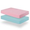 Picture of Biloban Crib Sheets Fitted, 2 Pack Sheet Fits Standard Crib Mattress, Neutral Toddler Bed Sheets for Baby Boys and Girls, Pink & Aqua, 52'X 28'
