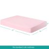Picture of Biloban Crib Sheets Fitted, 2 Pack Sheet Fits Standard Crib Mattress, Neutral Toddler Bed Sheets for Baby Boys and Girls, Pink & Aqua, 52'X 28'