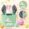 Picture of Jasaino Easter Basket, Personalized Easter Baskets for Kids, Easter Bunny Basket, Easter Baskets for Boys Girls - Light Green