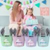 Picture of Jasaino Easter Basket, Personalized Easter Baskets for Kids, Easter Bunny Basket, Easter Baskets for Boys Girls - Light Green