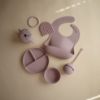 Picture of mushie Silicone Baby Bib | Adjustable Fit Waterproof Bibs (Pale Mauve)
