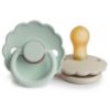 Picture of FRIGG Daisy Natural Rubber Baby Pacifier | Made in Denmark | BPA-Free (Seafoam/Cream, 0-6 Months) 2-Pack