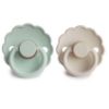 Picture of FRIGG Daisy Natural Rubber Baby Pacifier | Made in Denmark | BPA-Free (Seafoam/Cream, 0-6 Months) 2-Pack