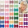 Picture of CLLOT Hair Clips, 70PCS Baby Girls Fully Lined Baby Bows Hair Pins Tiny 2' Hair Bows Alligator Clips for Infants Toddlers in Pairs