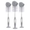 Picture of Dr. Brown's Reusable Sponge Baby Bottle Cleaning Brush Set with Suction Cup Stand, Scrubber and Nipple Cleaner, Gray, 3 Pack