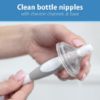 Picture of Dr. Brown's Reusable Sponge Baby Bottle Cleaning Brush Set with Suction Cup Stand, Scrubber and Nipple Cleaner, Gray, 3 Pack