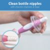 Picture of Dr. Brown's Reusable Sponge Baby Bottle Cleaning Brush Set with Suction Cup Stand, Scrubber and Nipple Cleaner, Pink, 3 Pack
