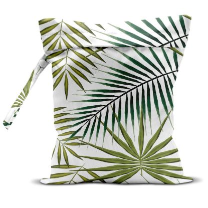 Picture of zcyxuuw Wet Bag, Wet Dry Bag, Wet Bag for Swimsuit, Travel, Beach, Pool, Diapers, Dirty Yoga Gym Clothes, Makeup Bag, Waterproof Tropical Palm Leaves Decor Jungle Palm Leaf Favors