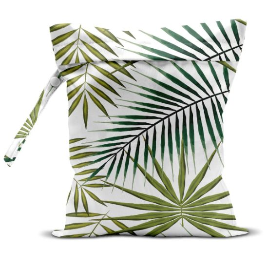 Picture of zcyxuuw Wet Bag, Wet Dry Bag, Wet Bag for Swimsuit, Travel, Beach, Pool, Diapers, Dirty Yoga Gym Clothes, Makeup Bag, Waterproof Tropical Palm Leaves Decor Jungle Palm Leaf Favors
