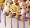 Picture of Stuffed Animal Storage Hammock or Net - Toy Hammock Net for Stuffed Animals Corner - Hanging Stuff Animal Organizer Holder Ideas for Plush Plushie - Purple Kids Baby Nursery Wall Bedroom Room Decor
