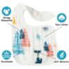 Picture of Zainpe 6Pcs Muslin Cotton Baby Bibs Tree Snowflake Bear Bib Adjustable Neutral Burp Cloths with 6 Absorbent Soft Layers for Unisex Infant Toddler Newborn Drooling Feeding Teething