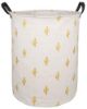 Picture of KUNRO Large Sized Round Storage Basket Waterproof Coating Organizer Bin Laundry Hamper for Nursery Clothes Toys (Golden Cactus)