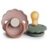 Picture of FRIGG Daisy Natural Rubber Baby Pacifier | Made in Denmark | BPA-Free (Biscuit/Lily Pad, 0-6 Months) 2-Pack