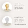 Picture of FRIGG Daisy Natural Rubber Baby Pacifier | Made in Denmark | BPA-Free (Biscuit/Lily Pad, 0-6 Months) 2-Pack