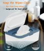 Picture of Wipes Dispenser, Wipe Holder for Baby & Adult, Seposeve Refillable Wipe Container, Keeps Wipes Fresh, One-Handed Operation. Non-Slip, Easy Open/Close Wipes Pouch Case, Blue