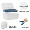 Picture of Wipes Dispenser, Wipe Holder for Baby & Adult, Seposeve Refillable Wipe Container, Keeps Wipes Fresh, One-Handed Operation. Non-Slip, Easy Open/Close Wipes Pouch Case, Blue
