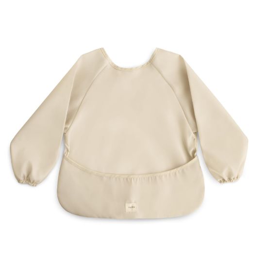 Picture of mushie Long Sleeve Baby Bib | Mess Free & Waterproof Fabric for Toddlers | Adjustable Fit for Ages 6-24 Months (Fog)