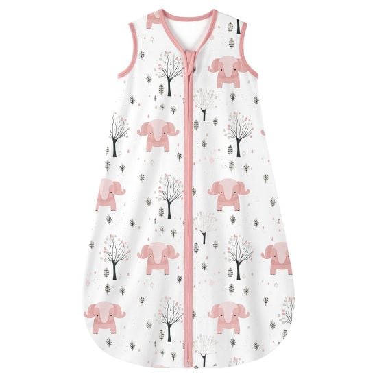 Picture of Yoofoss Baby Sleep Sack 0-6 Months 0.5 TOG Baby Wearable Blanket, 100% Cotton Infant Toddler Sleeping Sack 2-Way Zipper Lightweight Sleep Sack, Elephant