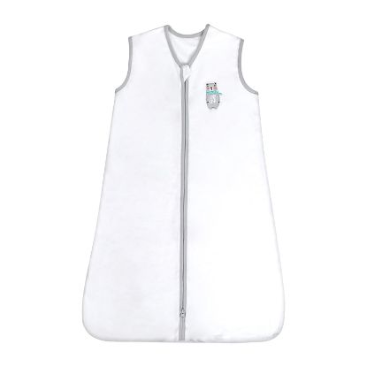 Picture of TILLYOU Baby Sleep Sack 18-24 months - Baby Wearable Blanket 100% Cotton with 2-Way Zipper, TOG 0.5 Extra Soft Cotton Sleeveless Sleeping Bag for Infants, 1 Pack, Small Size, Solid White