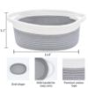 Picture of ABenkle Small Basket, 12"x 8" x 5" Cute Small Woven Basket, Rope Room Shelf Storage Basket, Cat Dog Toys Basket Chest Box, Decorative Empty Gift Basket with Handles - Grey