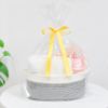 Picture of ABenkle Small Basket, 12"x 8" x 5" Cute Small Woven Basket, Rope Room Shelf Storage Basket, Cat Dog Toys Basket Chest Box, Decorative Empty Gift Basket with Handles - Grey
