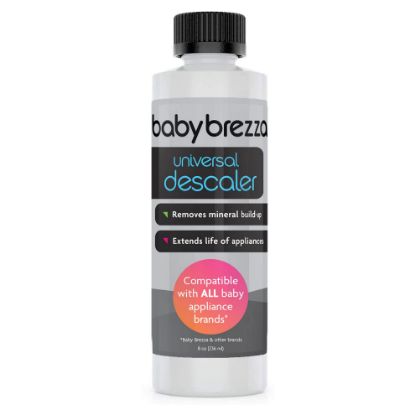 Picture of Baby Brezza Descaler 8 oz. Made in USA. Universal Descaling Solution for Baby Brezza and other baby appliances. Removes mineral build-up and extends your machine’s lifespan.