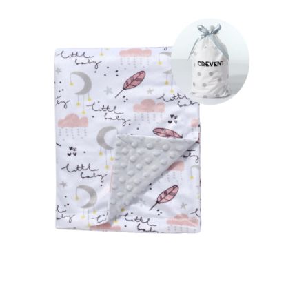 Picture of CREVENT Soft Plush Minky Baby Blanket for Girls, for Newborns, Toddlers Bedding Napping - Sweet Dream 30x40 Inches