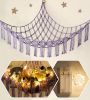 Picture of Stuffed Animal Hammock Corner with LED Light - Toy Storage Hammock Plushie Net Organizer - Teddy Bear Stuffy Hammock - Purple Nursery Decor Baby Kids Bedroom Nursery Furniture
