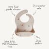 Picture of mushie Silicone Baby Bib | Adjustable Fit Waterproof Bibs (Pretzel)