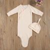 Picture of Newborn Infant Baby Girl Boy Gowns Sleeping Bag Pajamas Coming Home Outfits Swaddle Blanket Cotton Nightgown Sleepwear (L-Cotton Sleeping Bag Apricot, 0-6 Months)