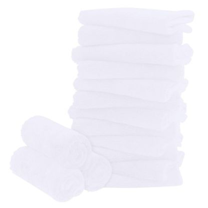 Picture of 16 Pack Baby Washcloths - 10x10 Inch, Microfiber baby towel - Absorbent and Soft baby Wash Clothes for Newborns, Infants and Toddlers - Quick Dry for baby boys and girls face towel - White