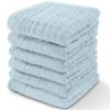 Picture of Comfy Cubs Muslin Baby Washcloths 6 Pack - Soft 6-Layer Cotton Wash Cloths for Sensitive Skin - 10"x10" Large, Gentle, Absorbent Infant Essentials for Newborn and Toddlers - (Sky Blue)