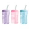 Picture of The First Years Squeeze & Sip Toddler Straw Cups - Squeezable Transition Sippy Cup with Silicone Straw - Toddler Feeding Supplies - Pink/Purple/Blue - 7 Oz - 3 Count - Ages 6 Months and Up