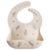 Picture of mushie Silicone Baby Bib | Adjustable Fit Waterproof Bibs (Pink Flowers)