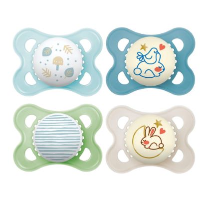 Picture of MAM Original Day & Night Pacifiers, Binky Pacifier for 0-6 Months, BPA-Free Silicone, Glows in The Dark, Best for Newborn Babies, Developed with Medical Experts, 4 Count Binkies