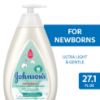 Picture of Johnson's CottonTouch Newborn Baby Wash & Shampoo with No More Tears, Sulfate-, Paraben- Free for Sensitive Skin, Made with Real Cotton, Gently Washes Away Dirt & Germs, 27.1 fl. oz