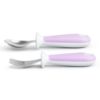 Picture of Munchkin® Raise™ Toddler Fork and Spoon Utensil Set, Rest Keeps Tip Off Table, BPA Free, 6 Pack, Purple