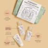 Picture of The Honest Company Babe's Mini Must Haves Gift Set | Travel Size Hypoallergenic Lavender Bathtime Essentials | Shampoo + Body Wash (2 fl oz), Face + Body Lotion (1 fl oz), Bubble Bath (2 fl oz)