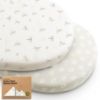 Picture of 2-Pack Organic Bassinet Sheets for Girls, Boys - 100% Cotton Bassinet Mattress Sheets Compatible with Halo Bassinest Swivel Sleeper, Graco, Baby Delight, Chicco, Unisex Fitted Bassinet Sheets (Meadow)