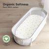 Picture of 2-Pack Organic Bassinet Sheets for Girls, Boys - 100% Cotton Bassinet Mattress Sheets Compatible with Halo Bassinest Swivel Sleeper, Graco, Baby Delight, Chicco, Unisex Fitted Bassinet Sheets (Meadow)